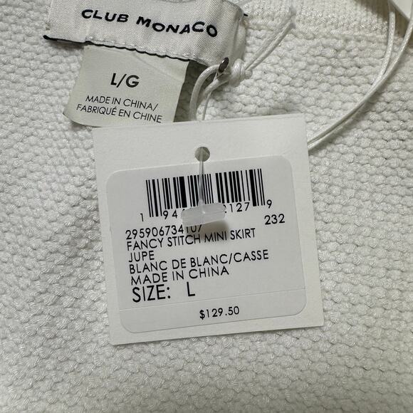 Club Monaco White Fancy Stitch Knit Mini Skirt - Picture 5 of 7